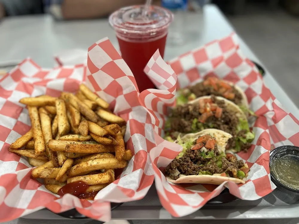Spicy Beef Tacos with BBQ Fries